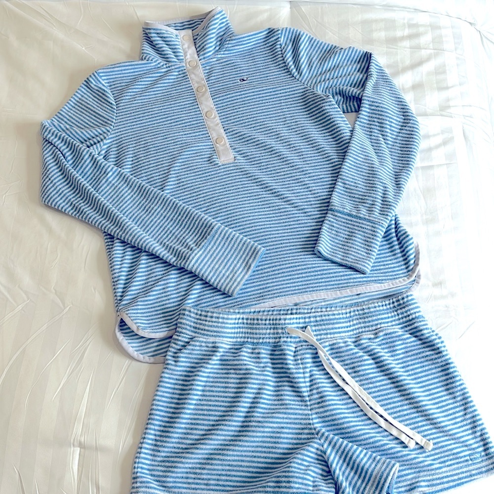 Vineyard Vines Terry Towel Snap Placket Shep Shirt AND shorts
